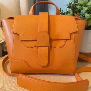 Senreve mini Maestra pebbled leather tangerine